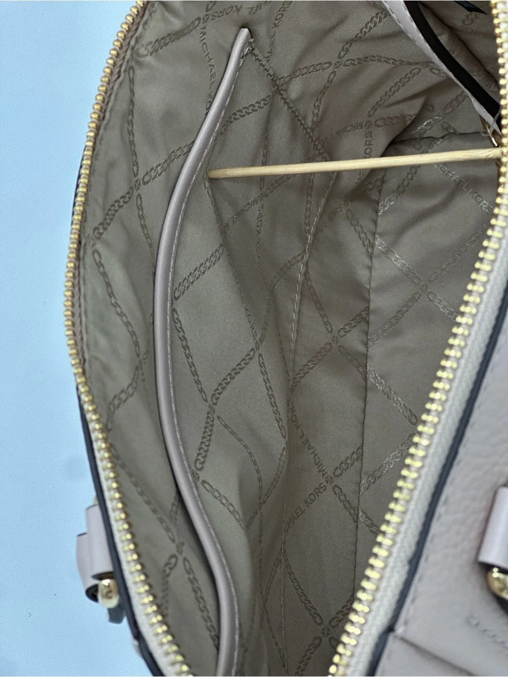 Michael Kors Pink Leather Satchel with Gold Hardware
